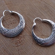 Odin Raven Hoops銀大耳環 Huginn 和 Muninn