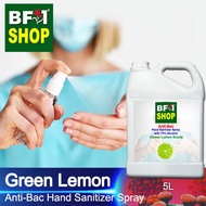 Antibacterial Hand Sanitizer Spray with 75% Alcohol (ABHSS) - Lemon - Green Lemon - 5L