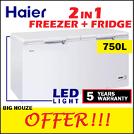 Haier BD-788HP Chest Freezer 750L R600a 2 in 1 Convertible Fridge Freezer Twin Door with LED Light (Replace BD-788H)