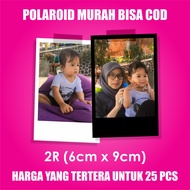 (25 Pcs) Cetak Foto Polaroid 2R 6x9cm Frame Hitam &amp; Putih