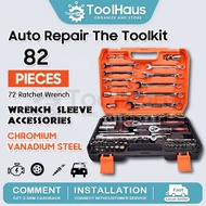 【Shopee Choice】 61pcs 82pcs Cr-V Combination Socket Wrench Ratchet Spanner Tools Set Box Car Motor S