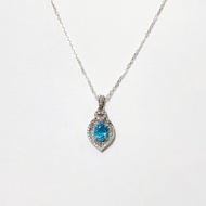 磷灰石復古項鍊 925純銀 手工鑲嵌