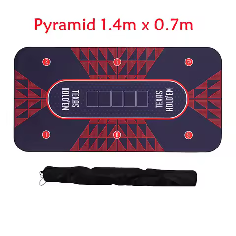 Hold'em Texas Poker Pro Card Mat, Portable Playmat, Home Gambling Board Game Pad, Durable Rubber, 1.