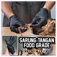 HITAM Total!!! Total!!! Black/black nitrile Gloves 100pcs powder free foodgrade Thick And Strong