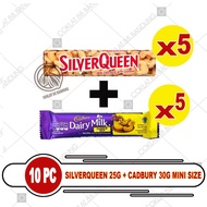 CADBURY 30GR MIX SILVERQUEEN 25GR CONTENTS 10 PCS, SILVER QUEEN PACKAGE 25 GRAM CASHEW X CADBURY DAI