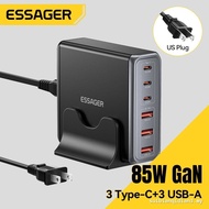 Essager 85W GaN USB Charger6in1 Desktop Fast Charge USB Type C Charger For iPhone17 16 15Pro Xiaomi 