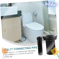 HILDAR 2pcs Toilet Connecting Pipe, Wall-mounted Band Screw Toilet Parts, Bathroom Flush Pipe PP Black Toilet Waste Pipe