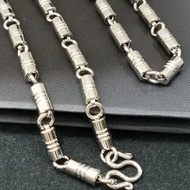 6mm Thickness Stainless Steel With 12mm Short Tubes Link Chain Amulet Necklace L73cm.