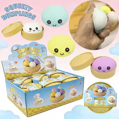 Colorful Dumpling Squishes Stress Balls Reusable Low Rebound Decompression Toys Dough Ball Unique Ho