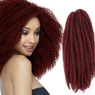 ยาว18นิ้ว Afro Kinky Curly Marley Braids ผมนุ่มจัมโบ้โครเชต์ Braids ผมสังเคราะห์