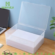 HUAYUEJI Storage Box, Plastic Dustproof Home Office Supplies Storage Box,  Transparent a4 Paper Orga