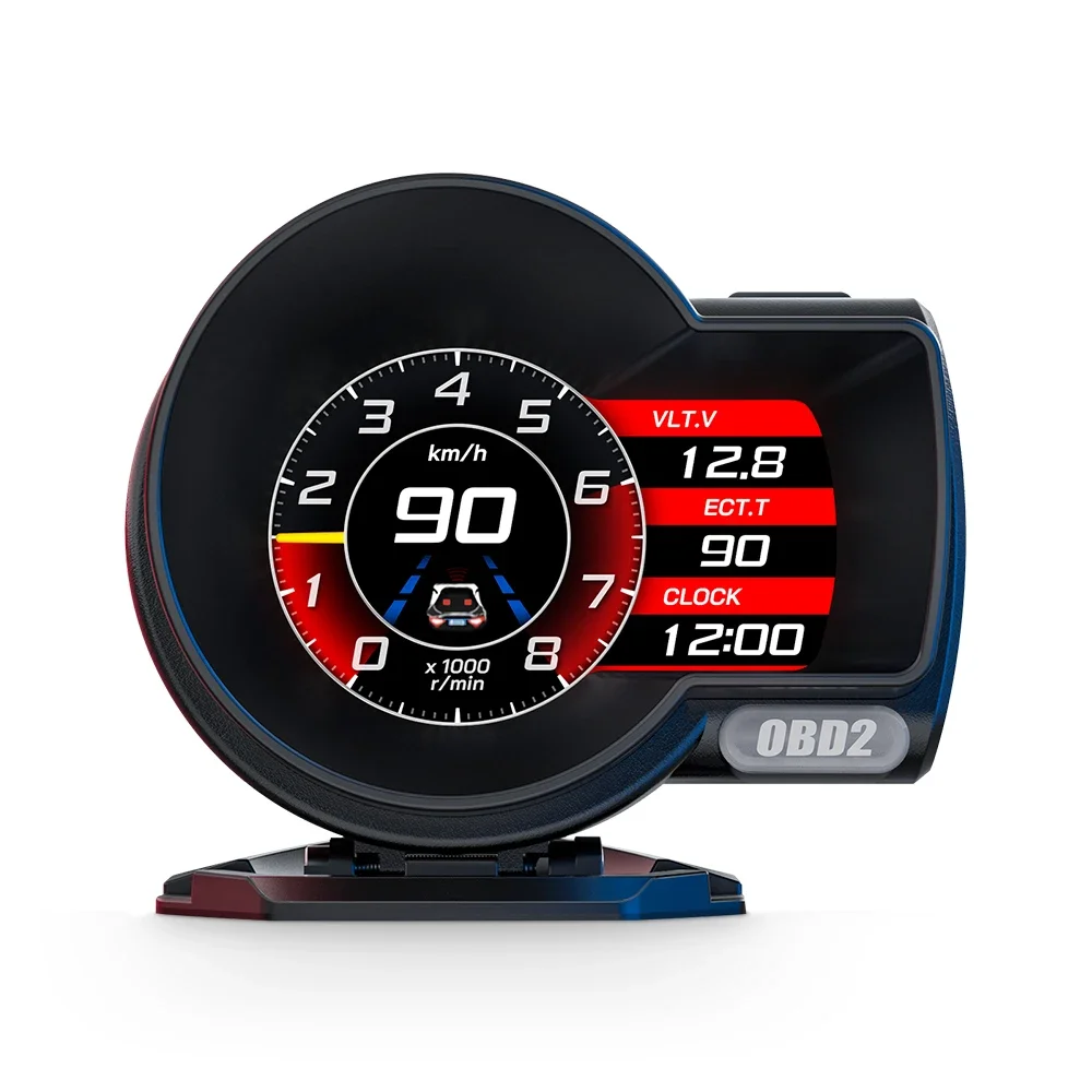 2025 New Version F8 Pro OBD2 + GPS Auto Meter OBD2 Gauge with Russian Arabic Thai Spanish Car Head U