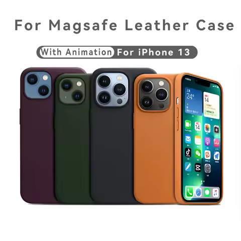Original Case Magsafe Leather Magnetic Case For iPhone 13 Pro Max Plus Case Wireless Charging Drop P