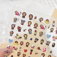 Sanrio Manicure Stickers Bape Ape-Man Monkey kitty Melody Paper Trendy Korean ins Water Cup Camera P
