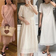 D1220 OMRI KOREAN STYLE BROCADE LACE VINTAGE MIDI DRESS SIMPLE PARTYPOLOS