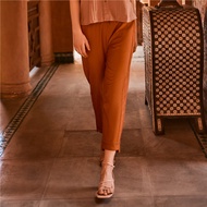 Giordano Womens High Waist Drawstring Linen Pants (05424013001)  กางเกงขายาว กางเกงลินิน กางเกงจิออด