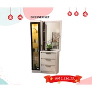 MEJA SOLEK KABINET/ MEJA MAKEUP/DRESSER SET WITH MIRROR DRESSING TABLE DRESSER TABLE VANITY TABLE MA