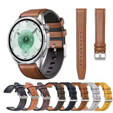 22mm Leather Silicone Strap for Huawei Watch 5 GT6/5 Pro GT6/5/4/3 46mm Universal Wristband for Huaw