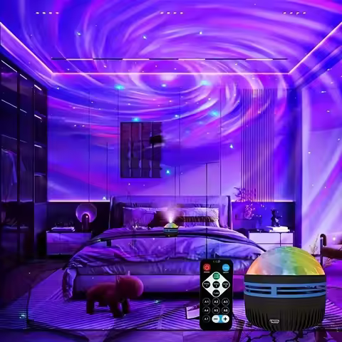 LED NightLights Galaxy Projector Remote Control 5V USB Rechargeable Starry Sky Lamp DMX Sound Active