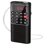 Pocket FM Walkman Radio Portable Battery Radio with Recorder, Lock Key, SD Card Player, Rechargeable Sound Recorder