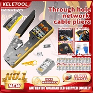 Crimping Tool RJ45 Crimp Tool Pass wire connector Through Crimping Tool Network Tool Kit Portable Et