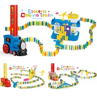 Domino Train Car Kit Set Up Blocks Elevator Springboard Bridge Set Colorful Bricks Plastic Toy Gift For Children Kids