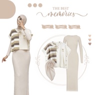 Suit TrendyWanita | One Set Hang Out | Faridha Vest + Orina Dress + Hijab | 3in1 - BU288N