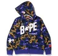 2022 BAPE ผู้ชาย H Oodies เสื้อกันหนาวพรางฉลามจดหมายเสื้อกันหนาวผู้ชายแจ็คเก็ตคลุมด้วยผ้าสบายๆเสื้อผ