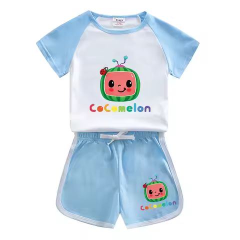 Cocomelon Style Unisex Children's Set Summer Boys and Girls T-shirt Shorts