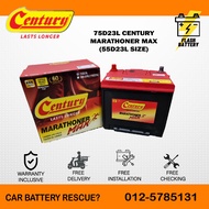 [ Installation Provided ] 75D23L | D23 | D23L ] Century Marathoner Max | Car Battery Proton Exora pr