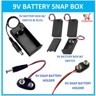 9V Battery Holder with ON/Off Switch & DC Plug Snap Battery Holder Snap Battery with Plug 9V Battery