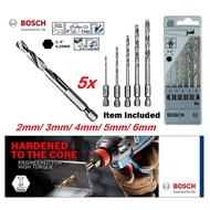 Bosch 5pcs (2.0-6.0mm) HSS-G Hex Shank Twist Drill Bit Set