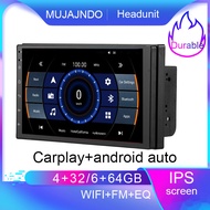 MUJAJNDO คำสั่งเสียงรถยนต์แอนดรอยด์ Android15 6 + 64G,4 + 64G 2DIN รถยนต์แอนดรอยด์ GPS สเตอริโอรถยนต