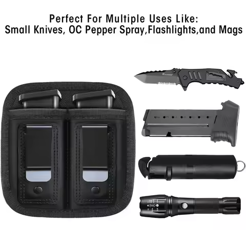 Nylon Magazine Pouch Holster Pistol 9mm Concealed Carry Mag Case with Clip Glock 19 21 92 Handgun Ma
