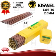 (10PCS STAINLESS STEEL) KISWELD 2.0MM 14# E308L-16 2.0MM STAINLESS STEEL WELDING ROD ELECTRODE SMALL