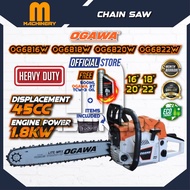 M.Machinery Ogawa 16" 18" 20" 22" Chainsaw Heavy Duty Gasoline Chain Saw Free 2T