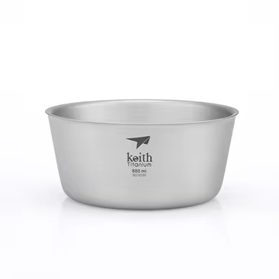 Keith 550ml Food Container Double-wall Titanium Bowl Outdoor Camping Picnic Bowl 114g Ti5322