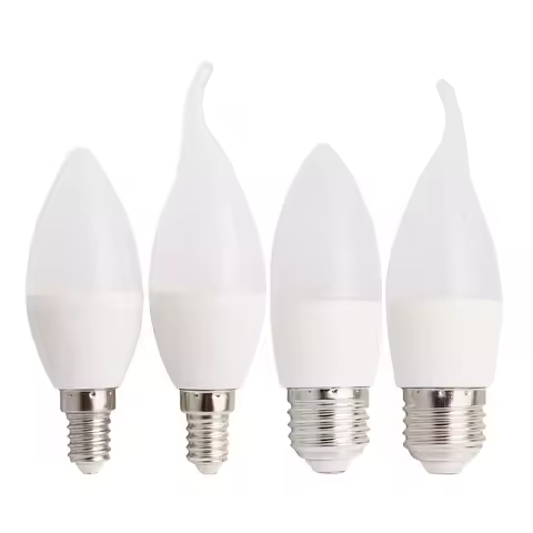 LED SMD C37 Bulb Energy Saving Super Bright E14 E27 3W 5W 7W 220V Candle Light Pointed Tail Warm Whi