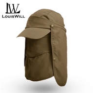 LouisWill หมวกกันแดด กัน uv สำหรับผู้ชายฤดูร้อนหมวกหมวกบังแดดหมวกมีปีกกว้าง Topi Memancing การตั้งแค