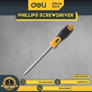 Deli Phillips Screwdriver/Obeng Plus 6 inch PH1/PH2 Tip Magnetik Chrome DL63X150 /Alat Perkakas