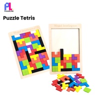 Pasarline Tetris Puzzle Toy Wooden Chunky Puzzle Geometry Shape Stacking Puzzle Tetris Games