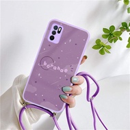 Softcase Kaca + Tali For Oppo A16 | KC01 | Case Oppo A16 | Casing hp Oppo A16 | Softcase Oppo A16 | Kesing hp