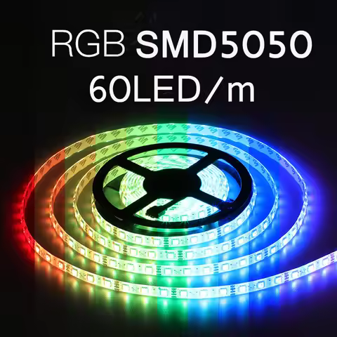 Led Strip 5050 RGB 12V 24V 5m 10m 20m 30m 50m 100m Flexible Light 6mm 10mm Tape 60LED/m High Brightn