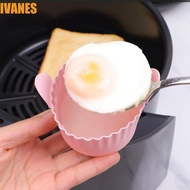 IVANES Air Fryer Egg Poacher, Pink/grey Heat-Resistant Muffin Cake Mold, Multifunctional Silicone Reusable Cupcake Molds Pudding