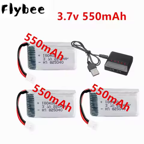 852040 3.7V 1S 550mAh Lipo Battery with Charger For JXD 523523W H43WH RC Drone Helicopter Spare Part
