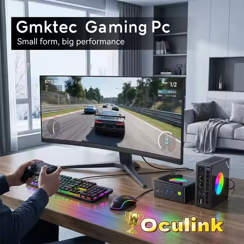 GMKtec K11 Game Mini PC AMD R9 8945HS(8C/16T to 5.2GHz) Mini Desktop Computer HDMI/Oculink/DP/USB4*2