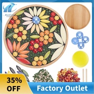 DIY Mosaic Craft Kit Floral Mosaic Bamboo Coaster Set for Handmade Mosaic Coasters Home Decoration