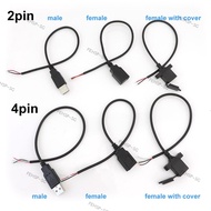 30cm 2 Pin 4 core USB  2.0 A type male Female Connector Jack Power repair charging deta Cable Cord E