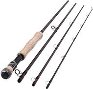 Fly Fishing Rod 9ft 4 Sections 7-8wt Fly Rod Carbon Fiber Blanks Light Weight Medium Fast Action Freshwater Fishing, fly904 7-8
