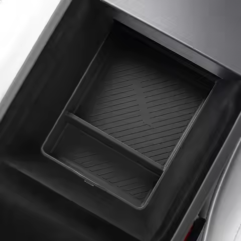 Silicone Car Central Console Storage Armrest Box Mat For Tesla Model Y Juniper 2025 2026-up Tray Org